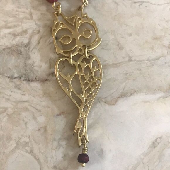 Pilgrim Danish Design Owl Gold Plated Necklace - Picture 3 of 7